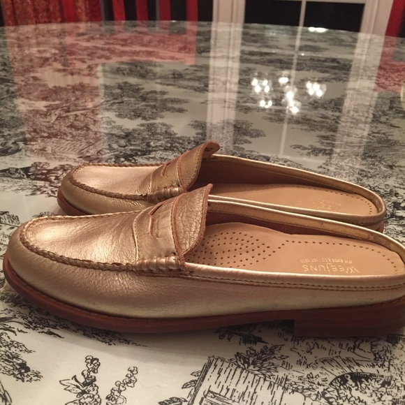 G.H. Bass & Co. Shoes - Gold Slip -ons So comfortable- LIKE NEW. Bass  !!!